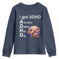 Funny ADHD Dog Meme Youth Sweatshirt Attention Deficit Hey Dog Humor Lovers - Wonder Print Shop