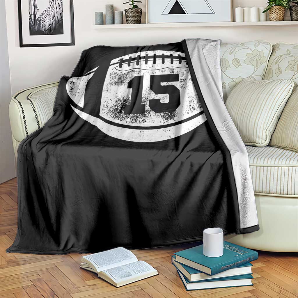 Personalized Football Game Day Throw Blanket Custom Number Cute Senior Mom Mama - Wonder Print Shop