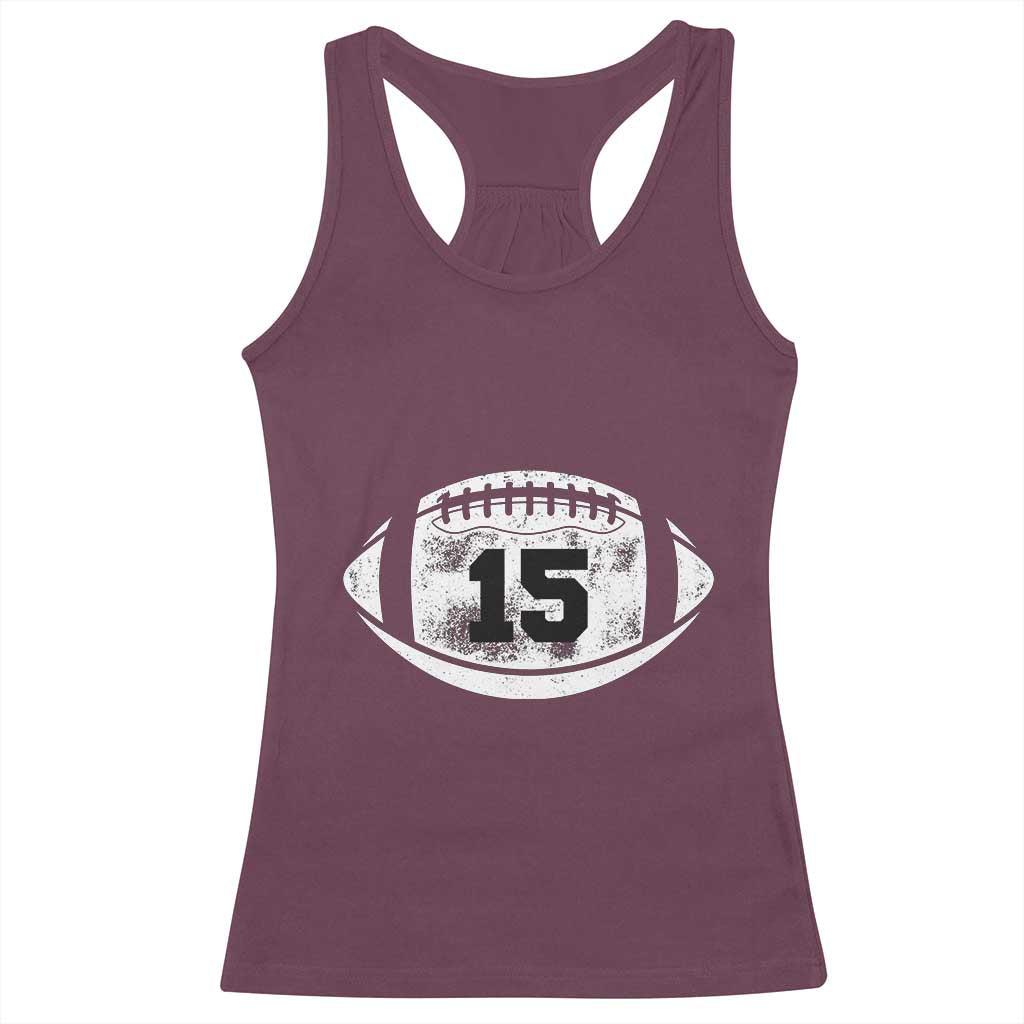 Personalized Football Game Day Racerback Tank Top Custom Number Cute Senior Mom Mama - Wonder Print Shop