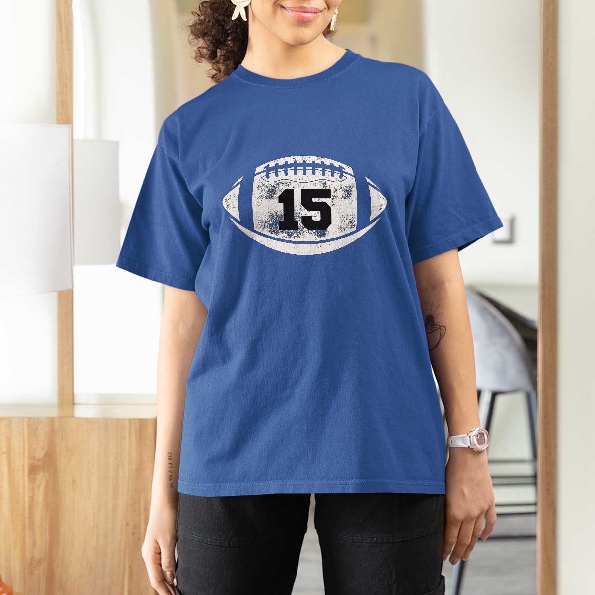 Personalized Football Game Day T Shirt For Women Custom Number Cute Senior Mom Mama - Wonder Print Shop