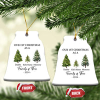 Personalized First Family of Three Christmas Ornament Custom Kid's Name Baby First Christmas - Wonder Print Shop