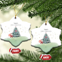 Personalized Baby's First Christmas Ornament 2024 Custom Name Keepsake Xmas Decoration Adorable Santa - Wonder Print Shop