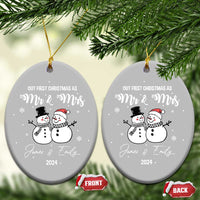 Personalized Mr Mrs Christmas Ornament 2024 Custom Name Our First Xmas Together Wedding Gifts for Couples - Wonder Print Shop