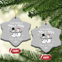 Personalized Mr Mrs Christmas Ornament 2024 Custom Name Our First Xmas Together Wedding Gifts for Couples - Wonder Print Shop