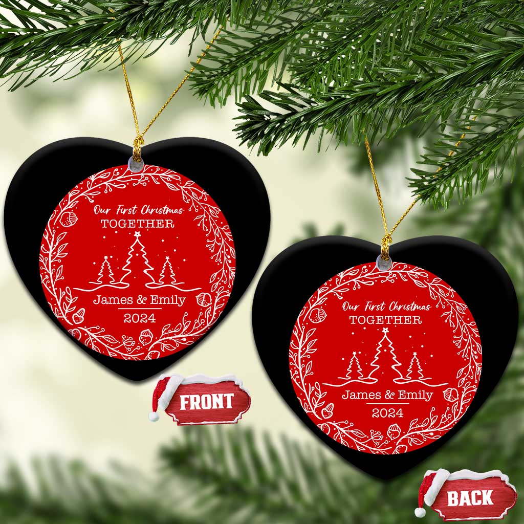 Personalized Mr Mrs Christmas Ornament Custom Name Keepsake First Christmas Together Wedding Gifts for New Couple - Wonder Print Shop