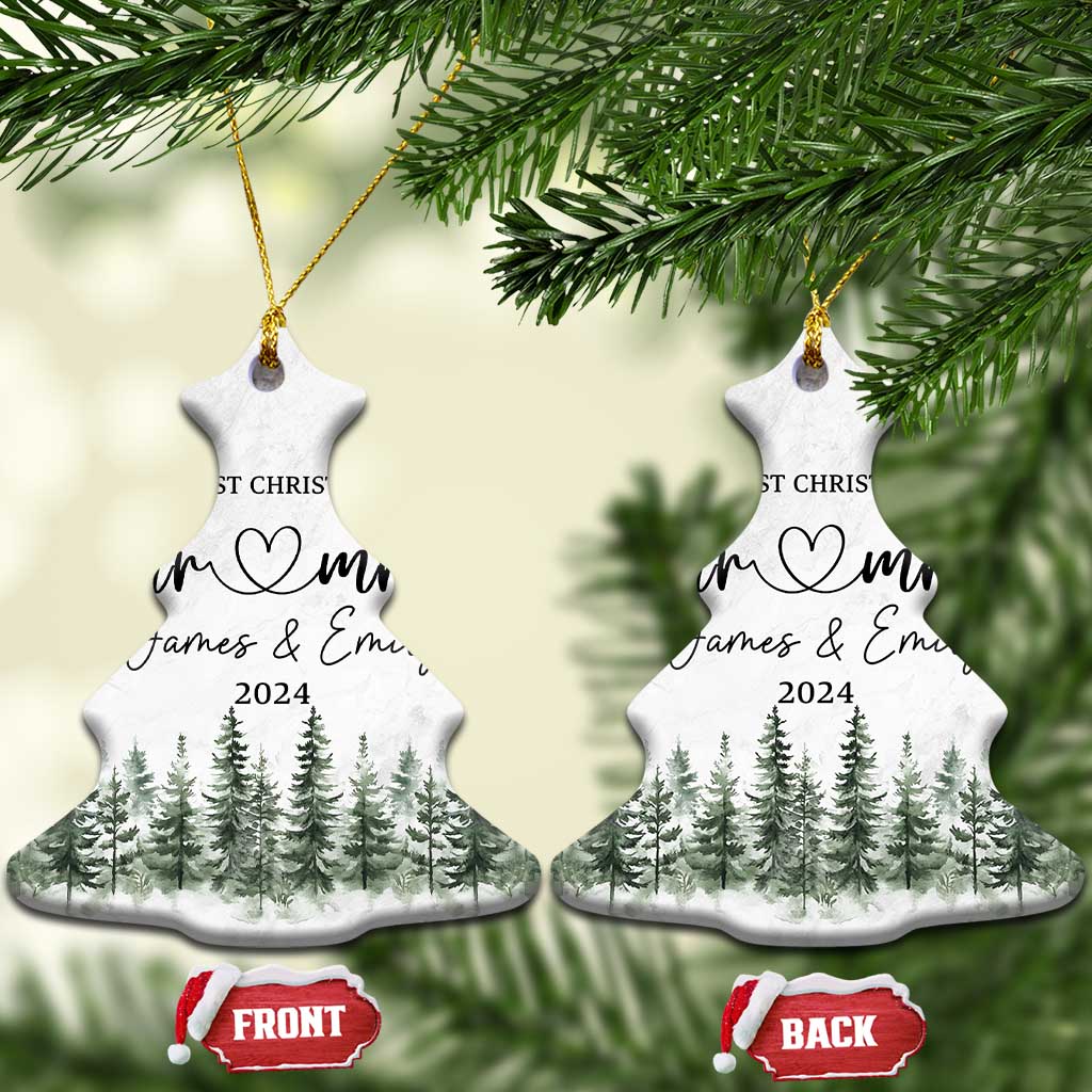 Personalized Mr Mrs Christmas Ornament Custom Name Our First Xmas Together Wedding Gifts for Couples - Wonder Print Shop