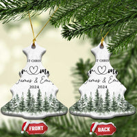 Personalized Mr Mrs Christmas Ornament Custom Name Our First Xmas Together Wedding Gifts for Couples - Wonder Print Shop