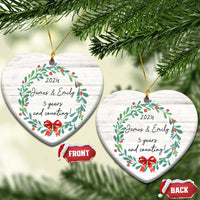 Personalized 5th Anniversary Christmas Ornament 2024 Custom Name 5 Year Wedding Gifts for Couple - Wonder Print Shop