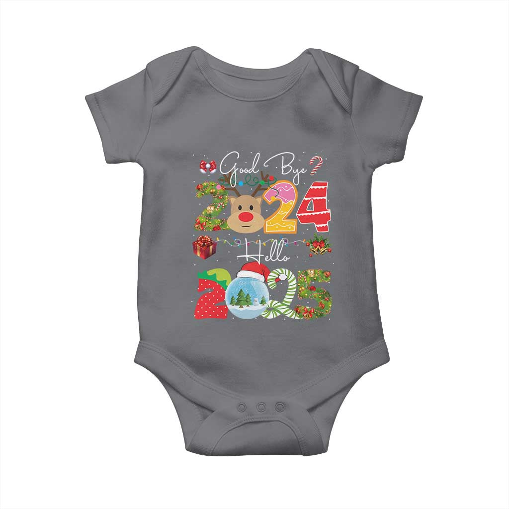 New Year 2025 Baby Onesie Merry Christmas Good Bye 2024 Hello 2025