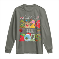 New Year 2025 Long Sleeve Shirt Merry Christmas Good Bye 2024 Hello 2025