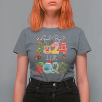 New Year 2025 T Shirt For Women Merry Christmas Good Bye 2024 Hello 2025 - Wonder Print Shop