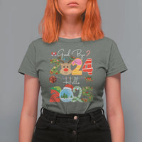 New Year 2025 T Shirt For Women Merry Christmas Good Bye 2024 Hello 2025 - Wonder Print Shop