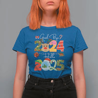 New Year 2025 T Shirt For Women Merry Christmas Good Bye 2024 Hello 2025 - Wonder Print Shop
