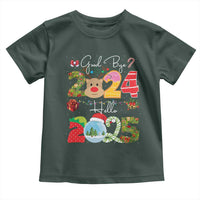 New Year 2025 Toddler T Shirt Merry Christmas Good Bye 2024 Hello 2025