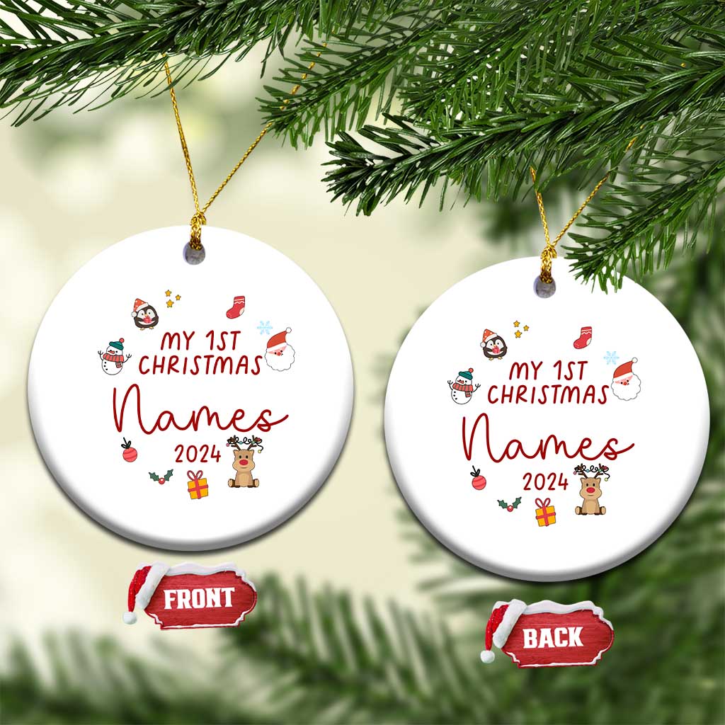 Personalized Baby's First Christmas Ornament 2024 Custom Name Keepsake Xmas Decoration - Wonder Print Shop