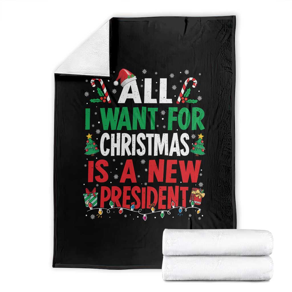 All I Want for Christmas Is A New President Throw Blanket Subtle FDT Sarcastic Holiday - Wonder Print Shop
