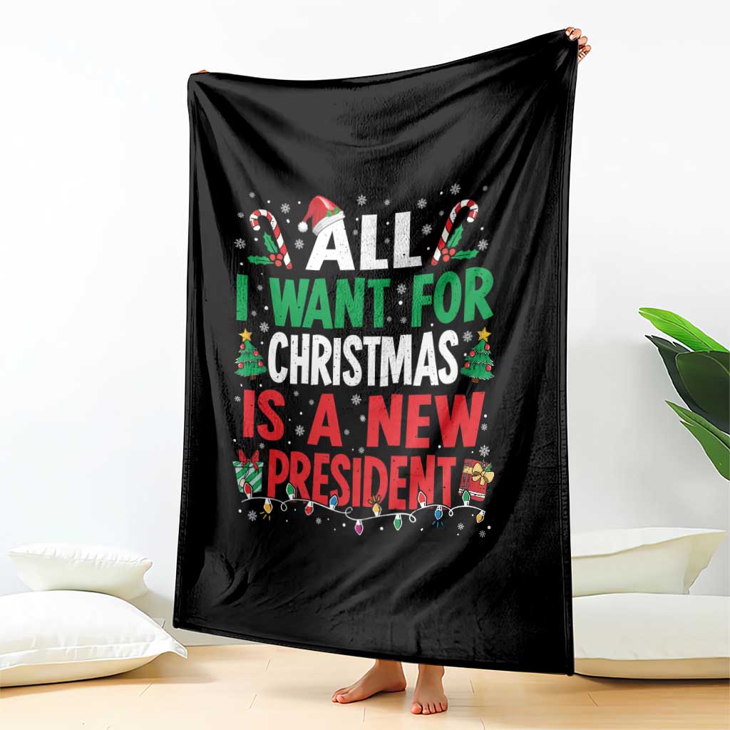 All I Want for Christmas Is A New President Throw Blanket Subtle FDT Sarcastic Holiday - Wonder Print Shop