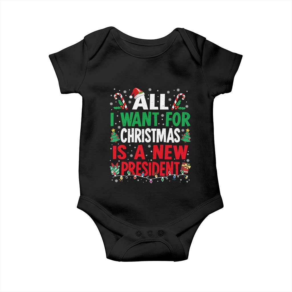 All I Want for Christmas Is A New President Baby Onesie Subtle FDT Sarcastic Holiday - Wonder Print Shop