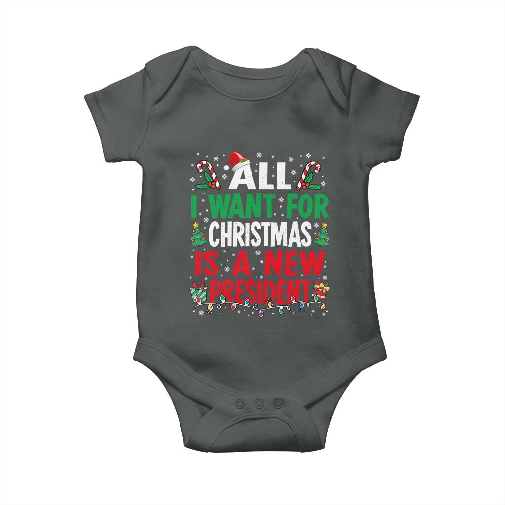 All I Want for Christmas Is A New President Baby Onesie Subtle FDT Sarcastic Holiday - Wonder Print Shop