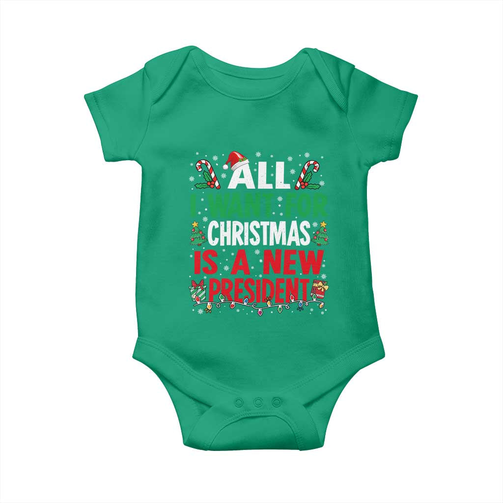 All I Want for Christmas Is A New President Baby Onesie Subtle FDT Sarcastic Holiday - Wonder Print Shop