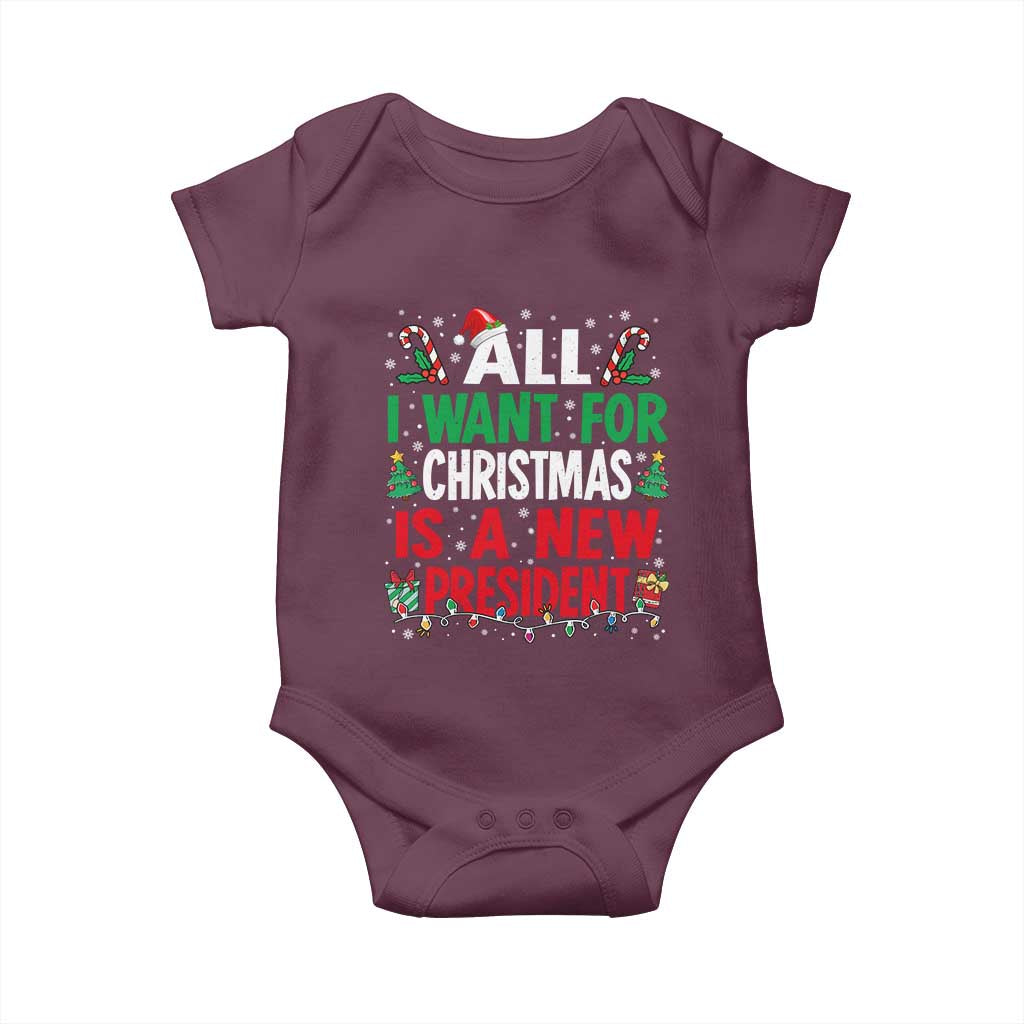 All I Want for Christmas Is A New President Baby Onesie Subtle FDT Sarcastic Holiday - Wonder Print Shop
