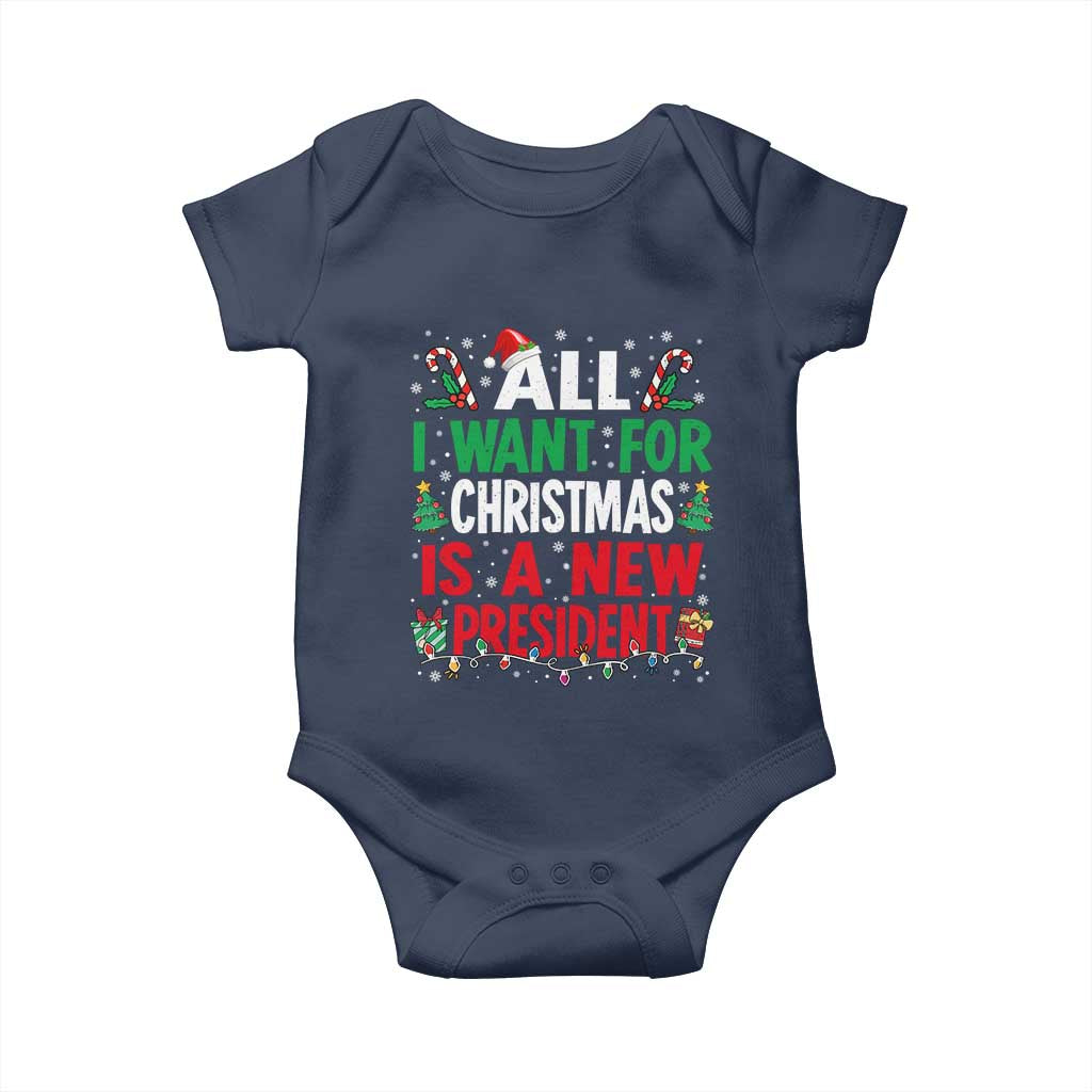 All I Want for Christmas Is A New President Baby Onesie Subtle FDT Sarcastic Holiday - Wonder Print Shop