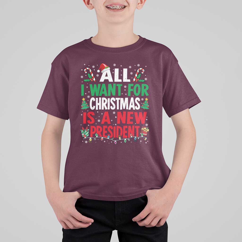 All I Want for Christmas Is A New President T Shirt For Kid Subtle FDT Sarcastic Holiday - Wonder Print Shop
