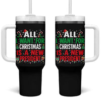 All I Want for Christmas Is A New President Tumbler With Handle Subtle FDT Sarcastic Holiday - Wonder Print Shop