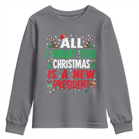 All I Want for Christmas Is A New President Youth Sweatshirt Subtle FDT Sarcastic Holiday - Wonder Print Shop