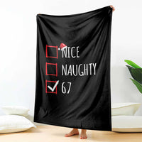 67 Christmas Throw Blanket Funny Nice Naughty Six Seven 6 7 Meme Brain Rot - Wonder Print Shop
