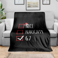 67 Christmas Throw Blanket Funny Nice Naughty Six Seven 6 7 Meme Brain Rot - Wonder Print Shop