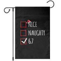 67 Christmas Garden Flag Funny Nice Naughty Six Seven 6 7 Meme Brain Rot - Wonder Print Shop
