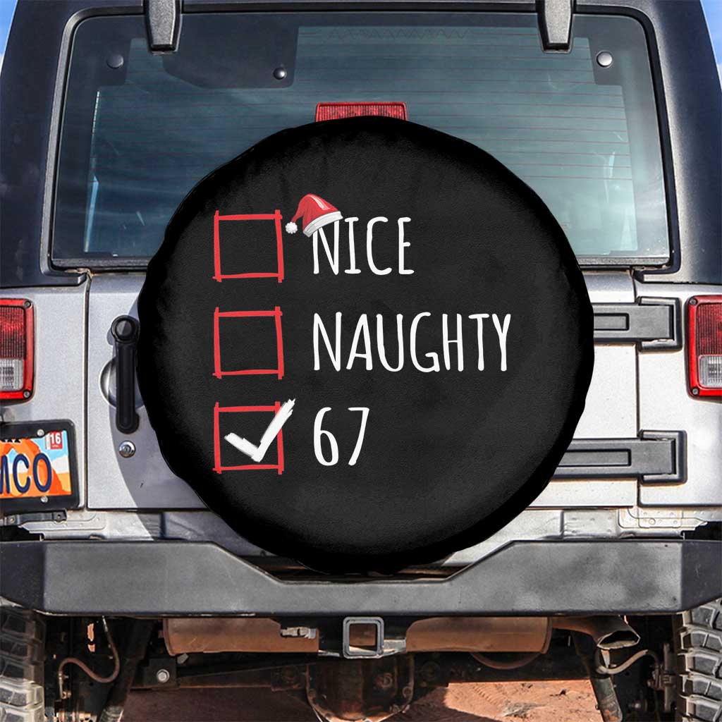 67 Christmas Spare Tire Cover Funny Nice Naughty Six Seven 6 7 Meme Brain Rot - Wonder Print Shop