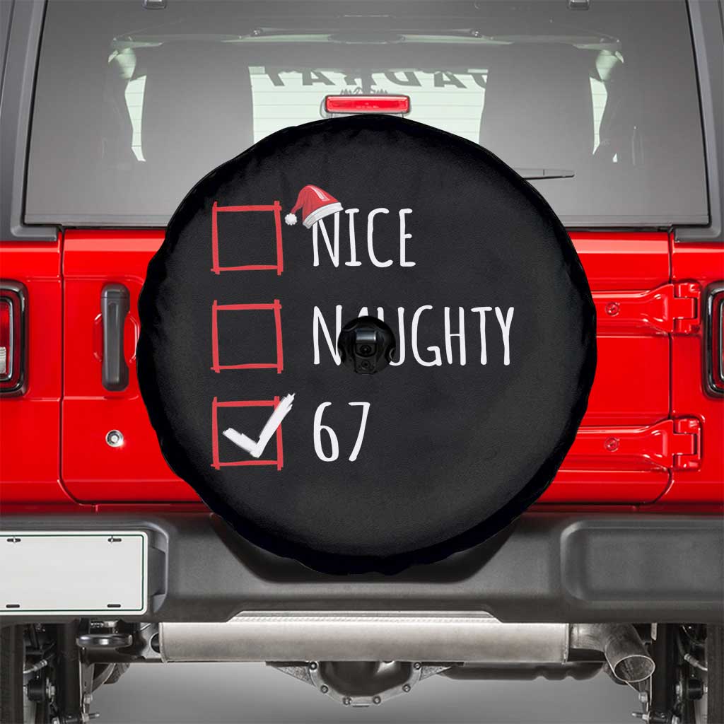 67 Christmas Spare Tire Cover Funny Nice Naughty Six Seven 6 7 Meme Brain Rot - Wonder Print Shop