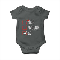 67 Christmas Baby Onesie Funny Nice Naughty Six Seven 6 7 Meme Brain Rot - Wonder Print Shop