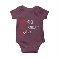 67 Christmas Baby Onesie Funny Nice Naughty Six Seven 6 7 Meme Brain Rot - Wonder Print Shop