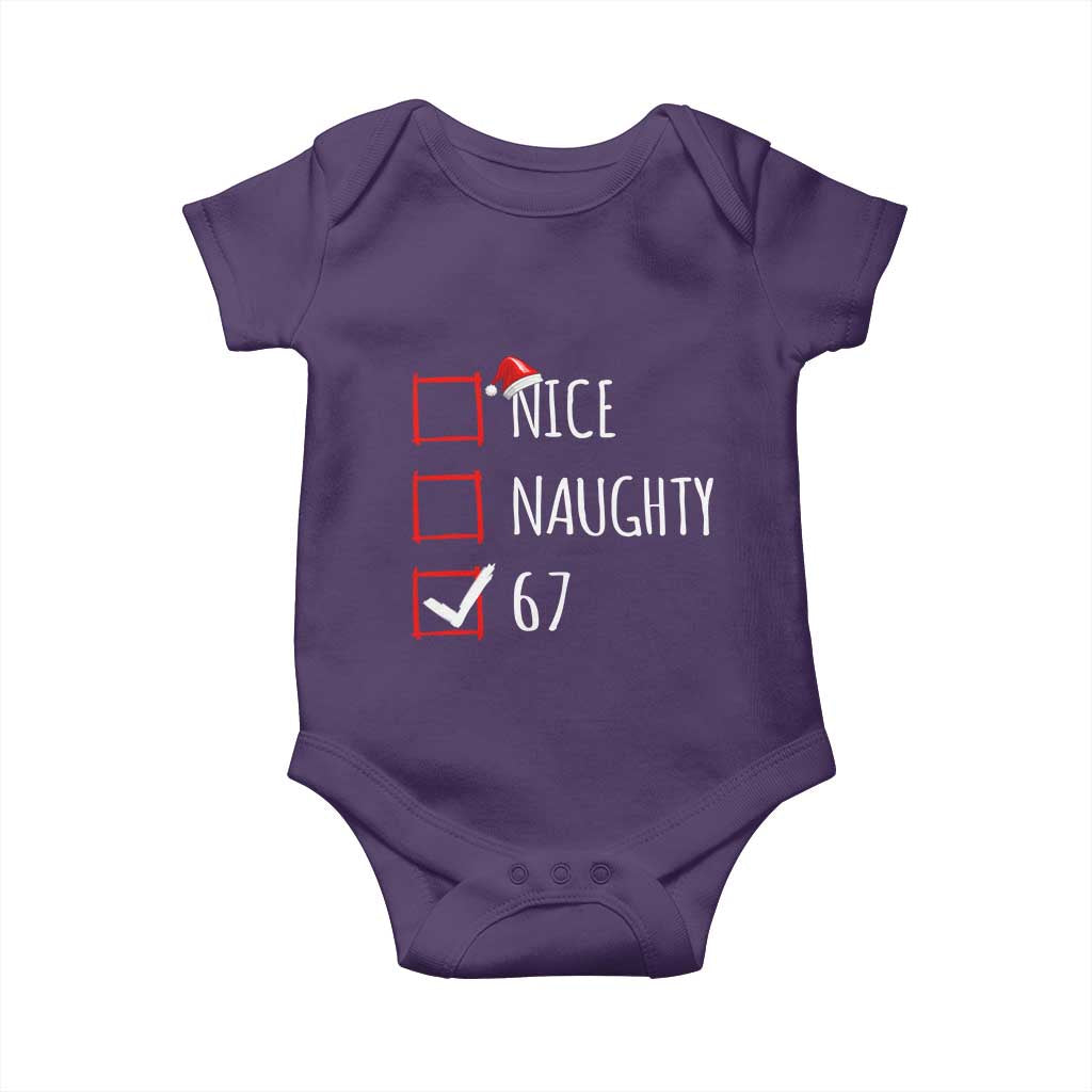 67 Christmas Baby Onesie Funny Nice Naughty Six Seven 6 7 Meme Brain Rot - Wonder Print Shop