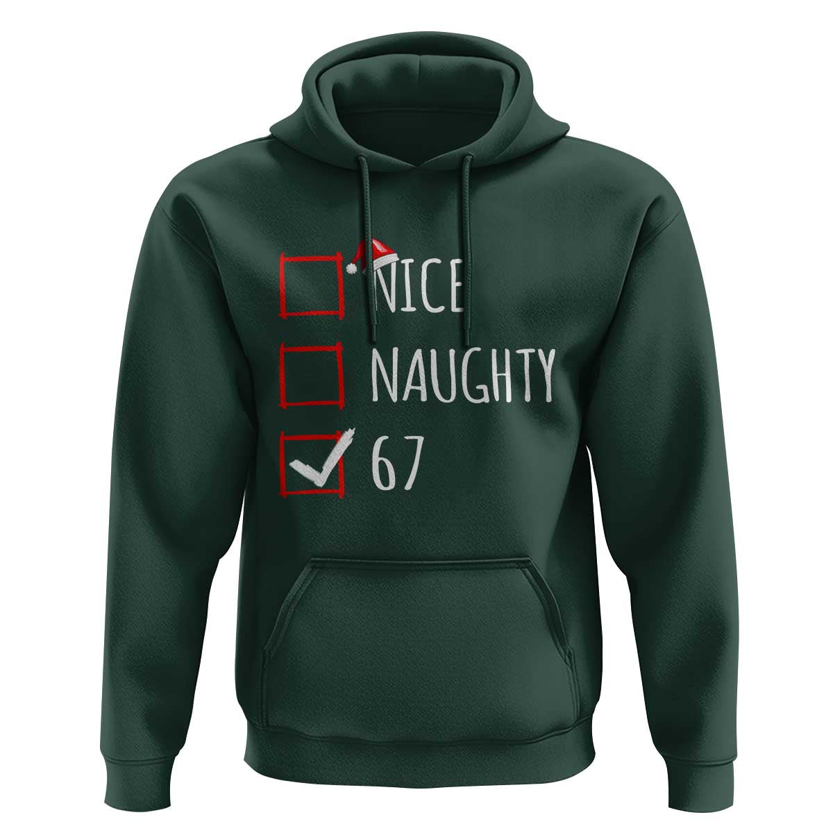 67 Christmas Hoodie Funny Nice Naughty Six Seven 6 7 Meme Brain Rot - Wonder Print Shop