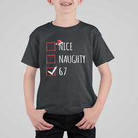 67 Christmas T Shirt For Kid Funny Nice Naughty Six Seven 6 7 Meme Brain Rot - Wonder Print Shop