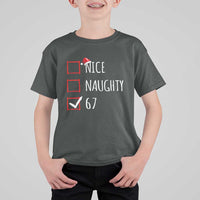 67 Christmas T Shirt For Kid Funny Nice Naughty Six Seven 6 7 Meme Brain Rot - Wonder Print Shop