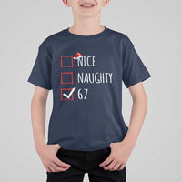 67 Christmas T Shirt For Kid Funny Nice Naughty Six Seven 6 7 Meme Brain Rot - Wonder Print Shop