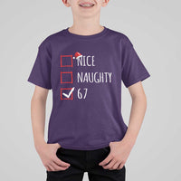 67 Christmas T Shirt For Kid Funny Nice Naughty Six Seven 6 7 Meme Brain Rot - Wonder Print Shop
