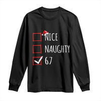 67 Christmas Long Sleeve Shirt Funny Nice Naughty Six Seven 6 7 Meme Brain Rot - Wonder Print Shop