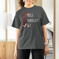 67 Christmas T Shirt For Women Funny Nice Naughty Six Seven 6 7 Meme Brain Rot - Wonder Print Shop