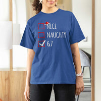 67 Christmas T Shirt For Women Funny Nice Naughty Six Seven 6 7 Meme Brain Rot - Wonder Print Shop
