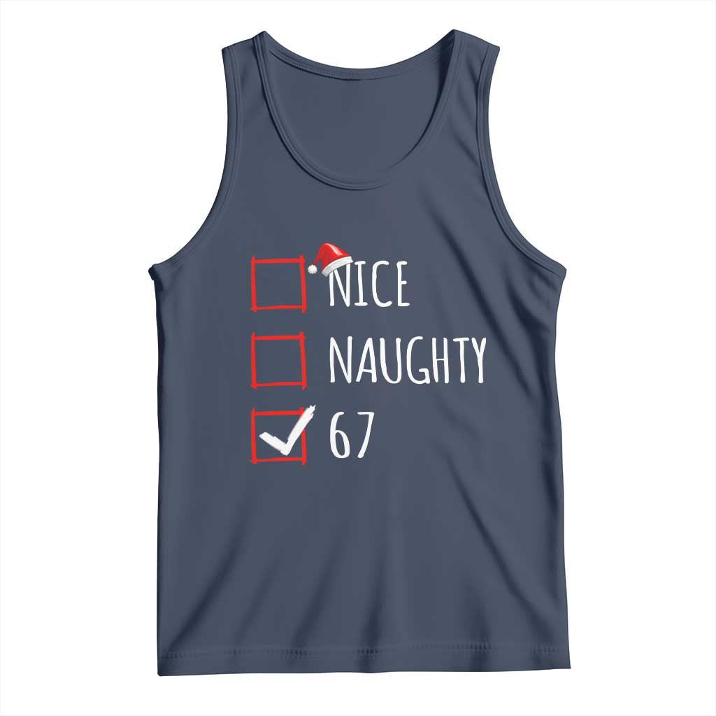 67 Christmas Tank Top Funny Nice Naughty Six Seven 6 7 Meme Brain Rot - Wonder Print Shop