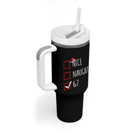 67 Christmas Tumbler With Handle Funny Nice Naughty Six Seven 6 7 Meme Brain Rot - Wonder Print Shop