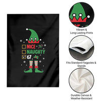 67 Christmas Garden Flag Funny Six Seven Meme Brainrot Nice Naughty 6 7 Elf Custome - Wonder Print Shop