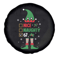 67 Christmas Spare Tire Cover Funny Six Seven Meme Brainrot Nice Naughty 6 7 Elf Custome - Wonder Print Shop