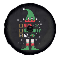 67 Christmas Spare Tire Cover Funny Six Seven Meme Brainrot Nice Naughty 6 7 Elf Custome - Wonder Print Shop